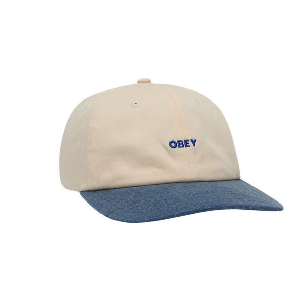 Obey 2 Tone Bold 6 Panel Strapback - Unbleached Multi