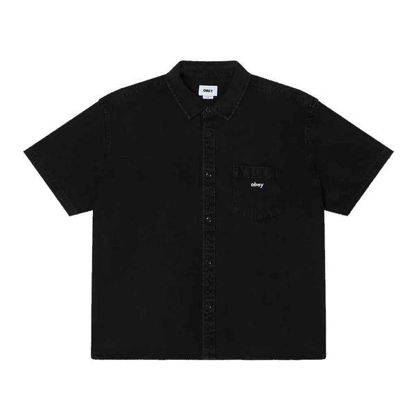 Obey Owens Denim Woven Shirt - Faded Black
