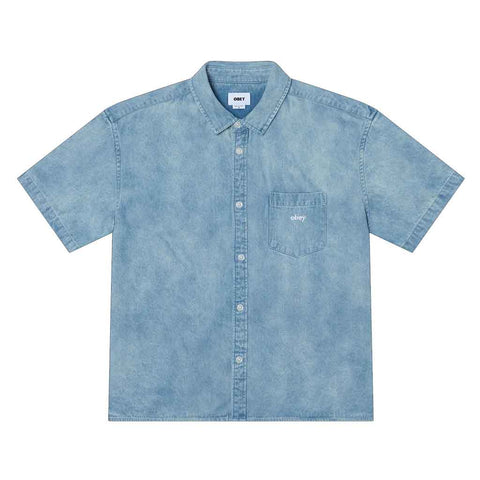 Obey Owens Denim Woven Shirt - Bleached Indigo