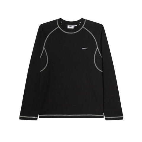 Obey Aaron Contrast Stitch L/S Tee - Black Multi