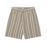 Obey Baja Stripe Baggy Denim Short - Dried Sage