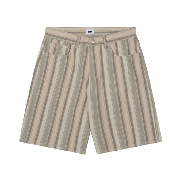 Obey Baja Stripe Baggy Denim Short - Dried Sage