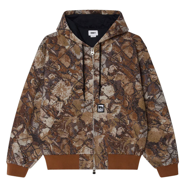 Obey Glen Zip Up Jacket - Fence Camo