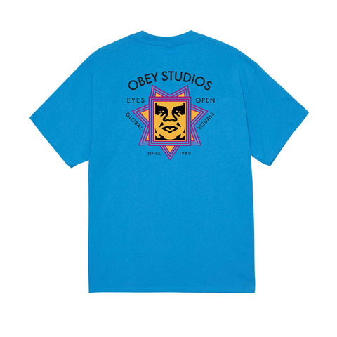 Obey Global Visual S/S Tee - Azure Blue