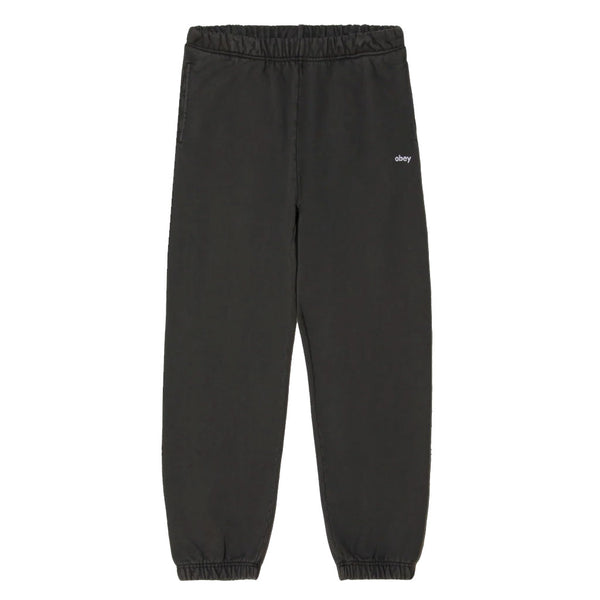 Obey Lowercase Pigment Sweatpant - Pirate Black Front