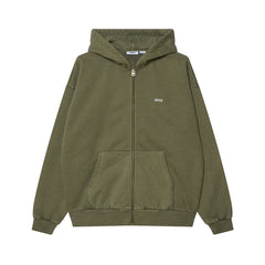 Obey Lowercase Pigment Zip Hoodie - Deep Lichen