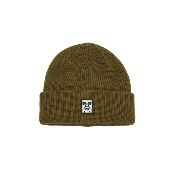 Obey Mid Icon Patch Cuff Beanie - Dull Army