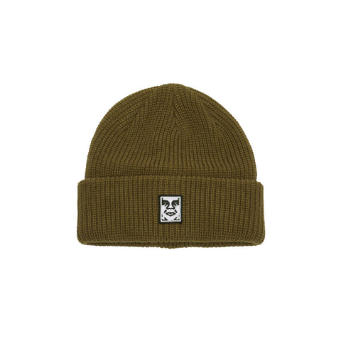 Obey Mid Icon Patch Cuff Beanie - Dull Army