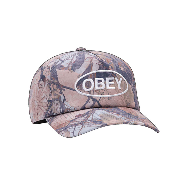 Obey Oval 5 Panel Strapback - Fence Camo