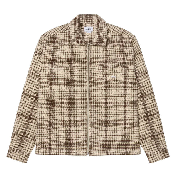 Obey Parker Zip Shirt Jacket - Unbleached Multi