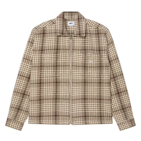 Obey Parker Zip Shirt Jacket - Unbleached Multi
