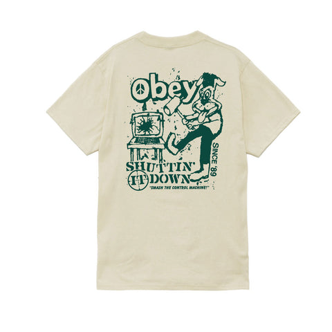 Obey Smash the Control Machine S/S Tee - Cream