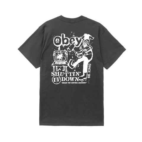 Obey Smash the Control Machine S/S Tee - Vintage Black