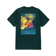 Obey Warning Sign S/S Tee - Rain Forest