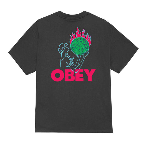 Obey World in Flames S/S Tee - Vintage Black