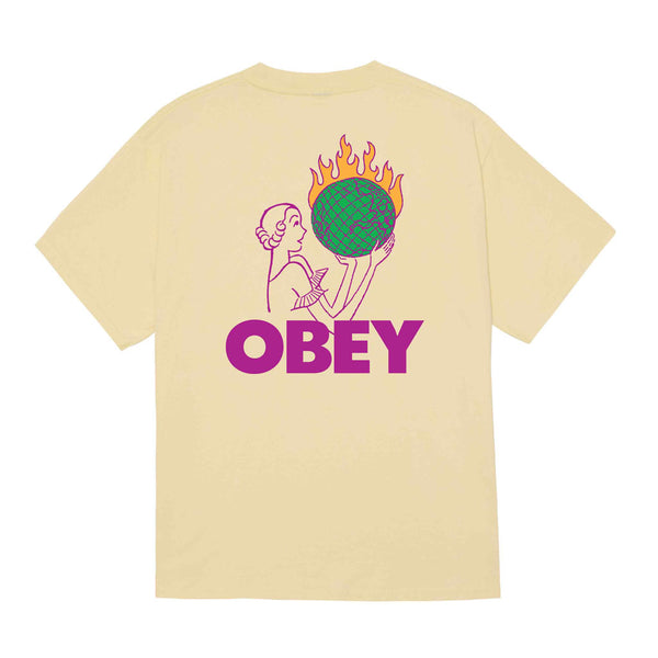 Obey World in Flames S/S Tee - Vintage White