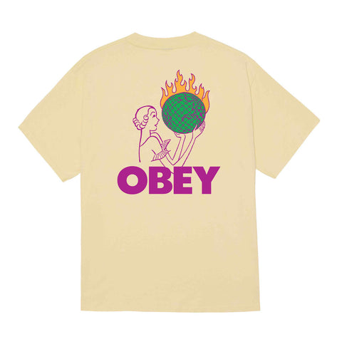 Obey World in Flames S/S Tee - Vintage White