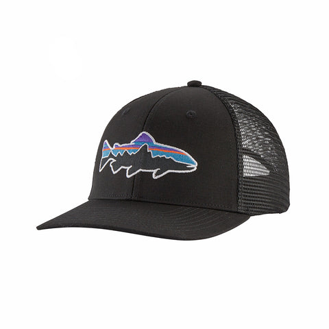 Patagonia Fitz Roy Trout Trucker Hat - BLK (Front 3/4)