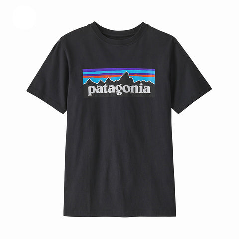 Patagonia Kids' Regenerative Organic Certified Cotton P-6 Logo T-Shirt - INBK (FRONT)