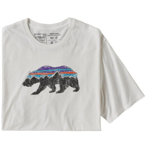 Patagonia Fitz Roy Bear Organic Cotton T-Shirt - WHI (Front)