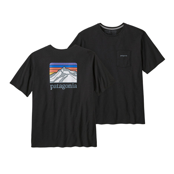 Patagonia Line Logo Ridge Pocket Responsibili Tee - INKB (Back / Front)