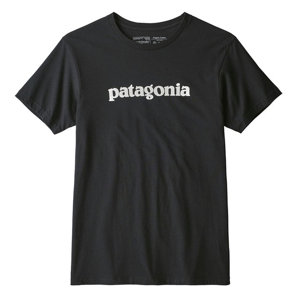 Patagonia Text Logo Organic T-shirt - BLACK (Front)