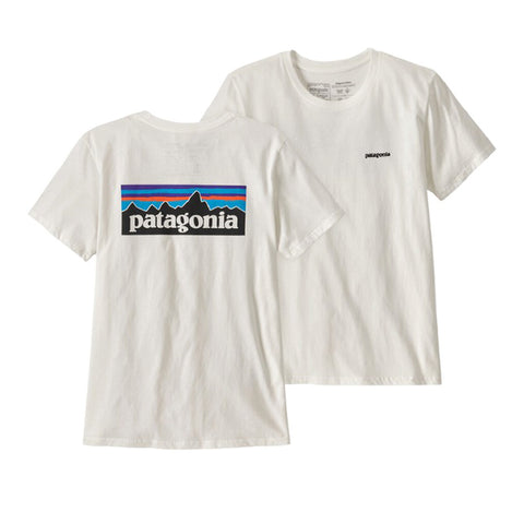 Patagonia Women's P-6 Logo Organic Crew T-shirt - WHI (Back / Front)