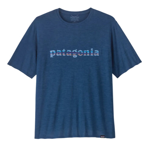 Patagonia Capilene Cool Daily Graphic Shirt - '73 Text Logo: Clement Blue X-Dye (45235 TCLX) (Copy) Front