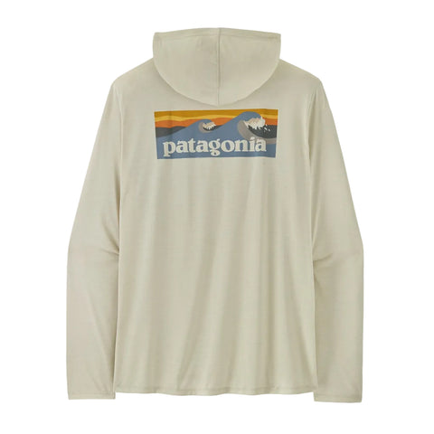 Patagonia Capilene Cool Sun Daily Hoody Boardshort Logo - Dyno White (45470 DYWH) Back