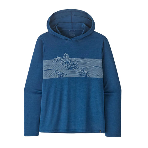Patagonia Capilene Cool Sun Daily Hoody Strataspire Stripe - Clement Blue Light Clement Blue X-Dye (45468 CMBX) Front