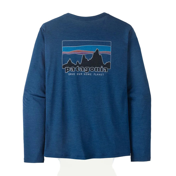Patagonia L/S Capilene Cool Daily Graphic Shirt - '73 Skyline: Clement Blue X-Dye (45190 SCLX) Back