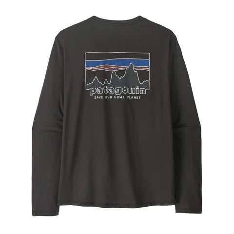 Patagonia L/S Capilene Cool Daily Graphic Shirt - '73 Skyline: Black (45190 BLK) Back