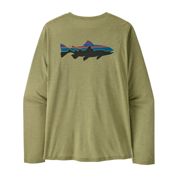 Patagonia L/S Capilene Cool Daily Shirt - Fitz Roy Trout: Gumtree Green - Light Gumtree Green X-Dye (45452 GGNX) Back