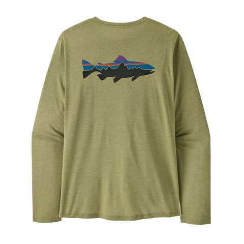 Patagonia L/S Capilene Cool Daily Shirt - Fitz Roy Trout: Gumtree Green - Light Gumtree Green X-Dye (45452 GGNX) Back