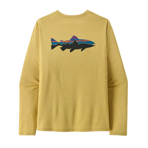 Patagonia L/S Capilene Cool Daily Shirt - Fitz Roy Trout: Limestone Yellow - Light Limestone Yellow X-Dye (45452 LMYX) Back