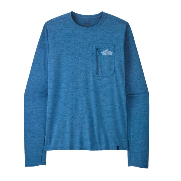 Patagonia L/S Capilene Cool Sun Shirt Cloud Crag Crest - Aquatic Blue Light Aquatic Blue X-Dye (44933 AQBX) Front