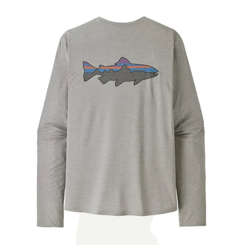 Patagonia L/S Capilene Cool Sun Shirt Fitz Roy Trout - Crisp Grey Salt Grey X-Dye (44932 CGSX) Back