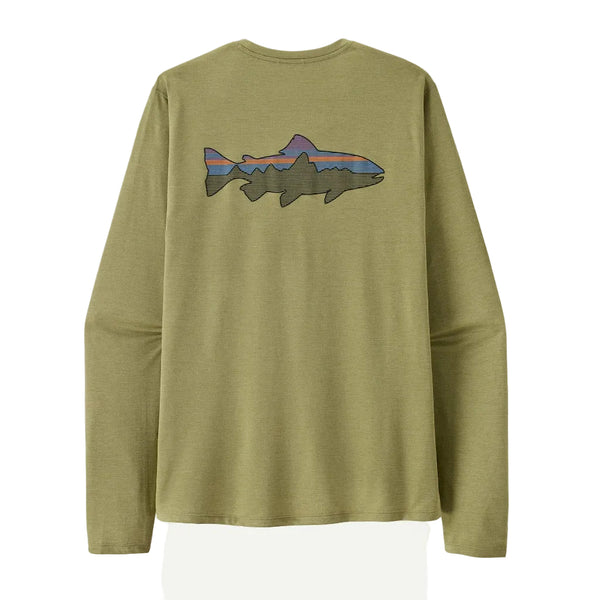 Patagonia L/S Capilene Cool Sun Shirt Fitz Roy Trout - Gumtree Green - Light Gumtree Green X-Dye (44932 GGNX) Back