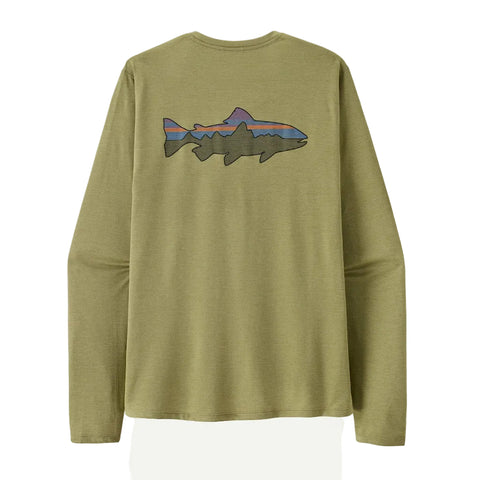 Patagonia L/S Capilene Cool Sun Shirt Fitz Roy Trout - Gumtree Green - Light Gumtree Green X-Dye (44932 GGNX) Back