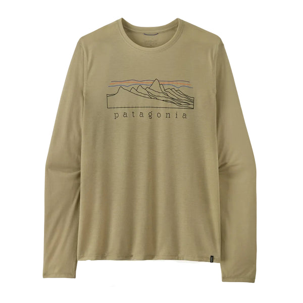 Patagonia L/S Capilene Cool Trail Shirt - Strata Peaks: Weathered Stone (23711 WSTO) Front