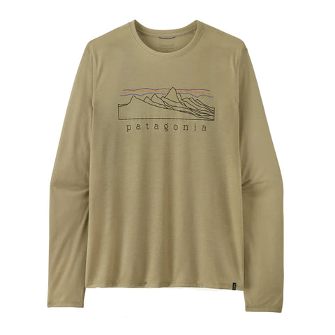 Patagonia L/S Capilene Cool Trail Shirt - Strata Peaks: Weathered Stone (23711 WSTO) Front