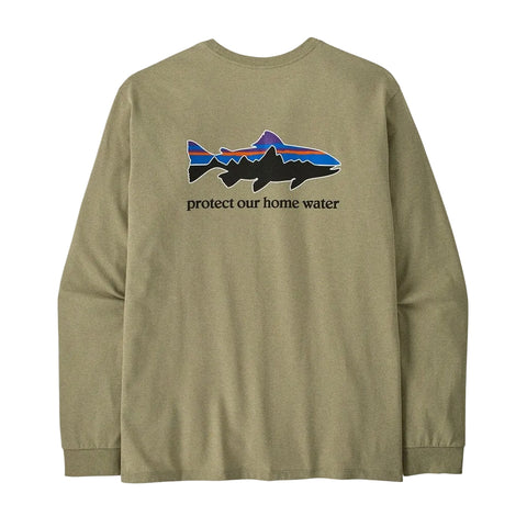 Patagonia L/S Home Water Trout Responsibili-Tee - Gumtree Green (GMTG) Back