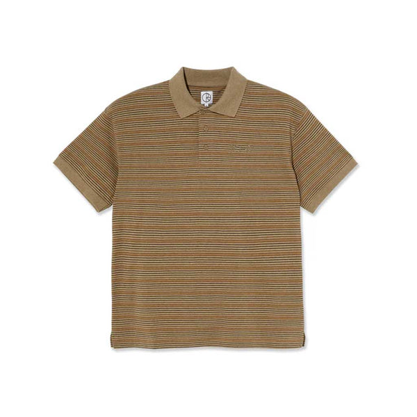 Polar Stripe Polo Shirt - Camel