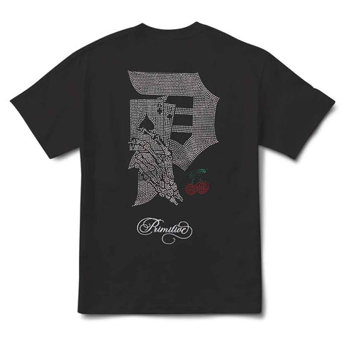 Primitive Blackjack Rhinestone HW Tee - Black