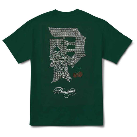 Primitive Blackjack Rhinestone HW Tee - Forest
