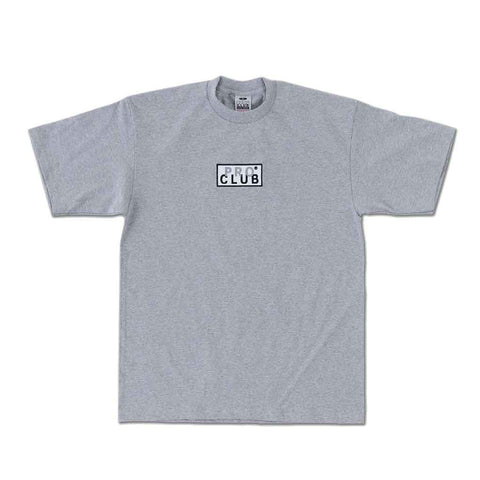 Pro Club Embroidered Heavyweight S/S Tee - Heather Grey