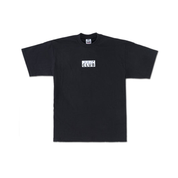 Pro Club Embroidered Heavyweight Box Logo S/S Tee - Black