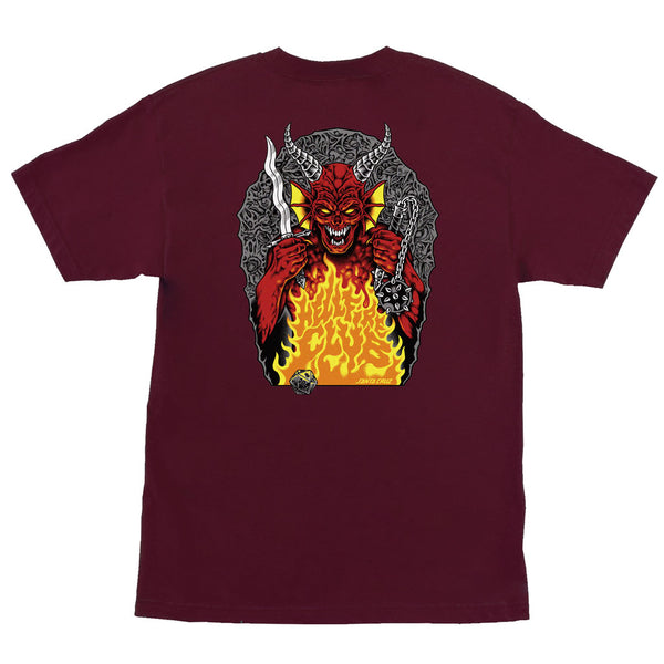 Santa Cruz x Stranger Things Hellfire Pit S/S Tee - Maroon