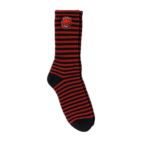 Spitfire Bighead Fill Emb Stripe Sock - Black/Red