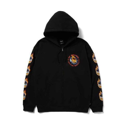 Huf x Spitfire Chrome Head Full Zip Hoodie - Black